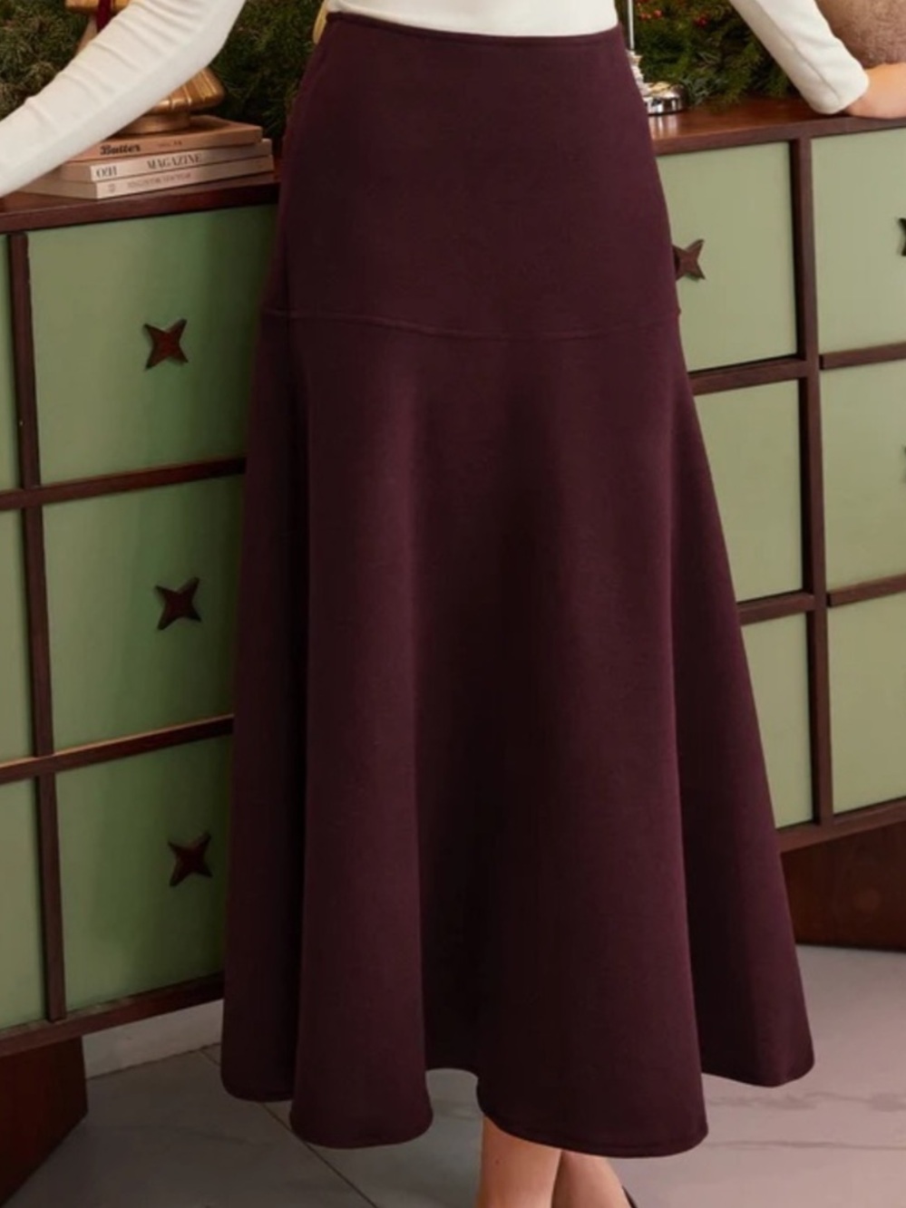 OGL FuzzLuze Flared Maxi Skirt Ruby Size Medium